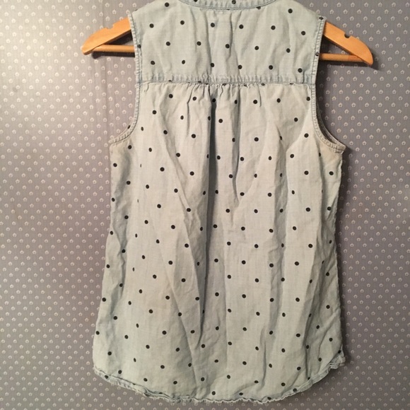 ✨ J. Crew Factory Women's Chambray Polka Dot Shirt - Picture 5 of 9